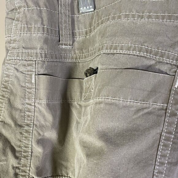 Kuhl Shorts Men 36 Green Cargo  Hiking Utility Outdoor Vintage Patina Dye - Picture 10 of 16